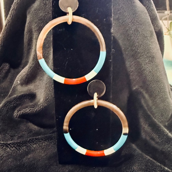 Resin Hoop Earrings 925MX - Picture 8 of 8